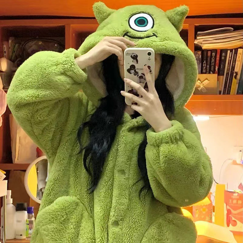 Comfy Cartoon Velvet Pajama Set
