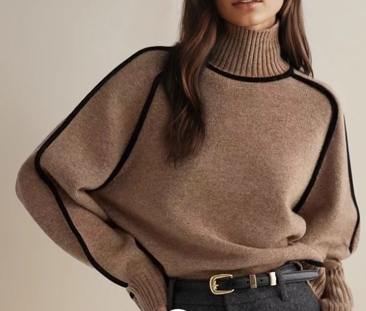 Mid-Collar Knit Sweater