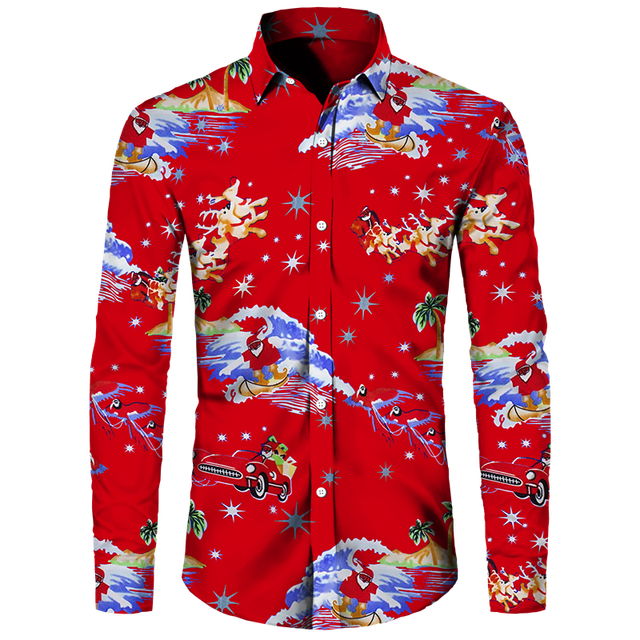 Festive Hawaiian Men's Polyester Shirt