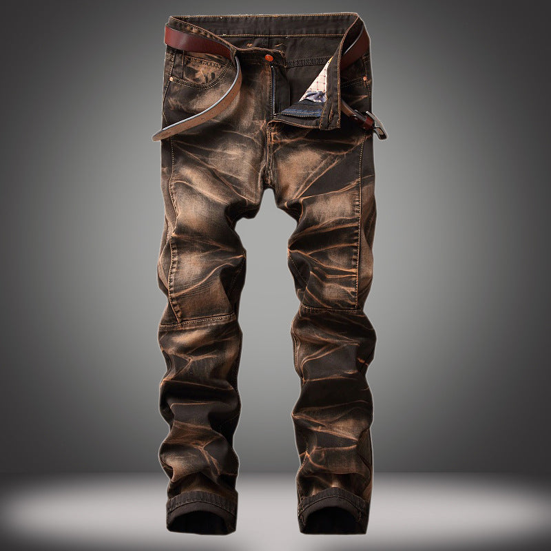 Retro Straight-Leg Tie-Dye Jeans
