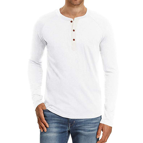 Plus Size Solid Raglan Men's Tee