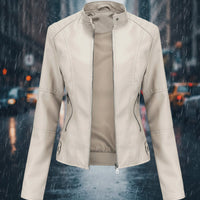 Women’s Classic Leather Jacket – Chic Streetwear Outerwear