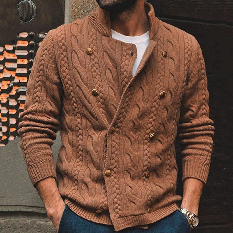 Chic Double Breasted Sweater Coat