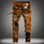 Retro Ripped Straight-Leg Men's Jeans