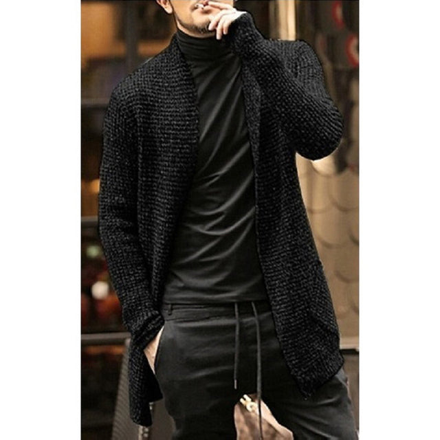 Trendy Men's Long Sleeve Cardigan Coat