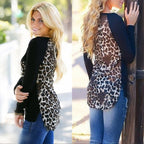Chic Leopard Chiffon Pocket Tee