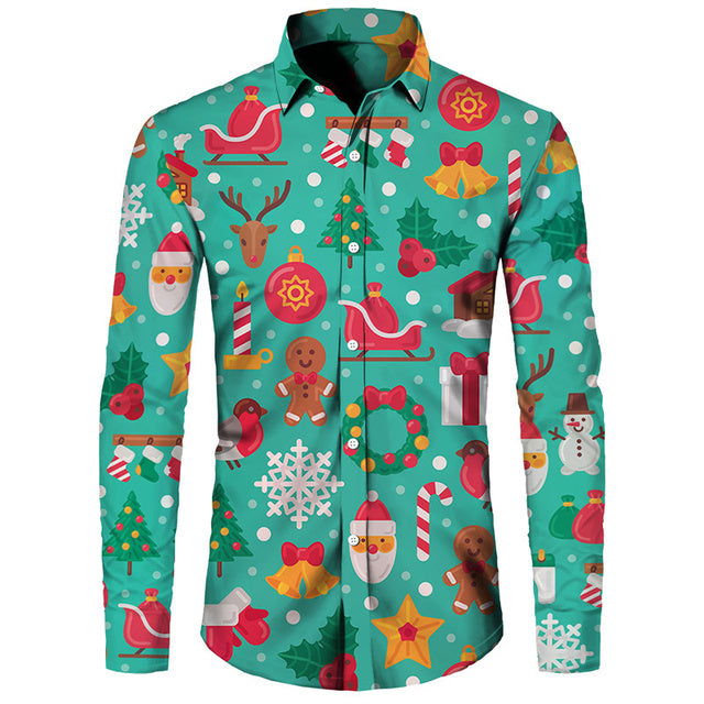 Festive Hawaiian Men's Polyester Shirt