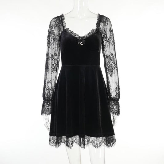 Chic Euro-American Lace Hip-Hop Dress