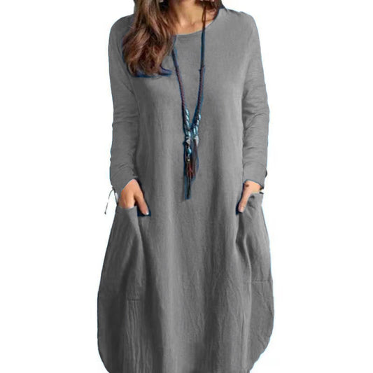 Ladies' Autumn Breeze Cotton-Linen Dress