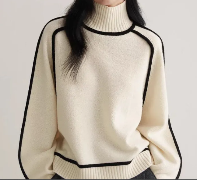 Mid-Collar Knit Sweater