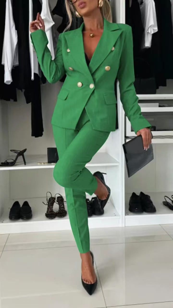 Traje de chaqueta con solapa y abotonadura y pantalón ajustado – 15 colores XS–XXL