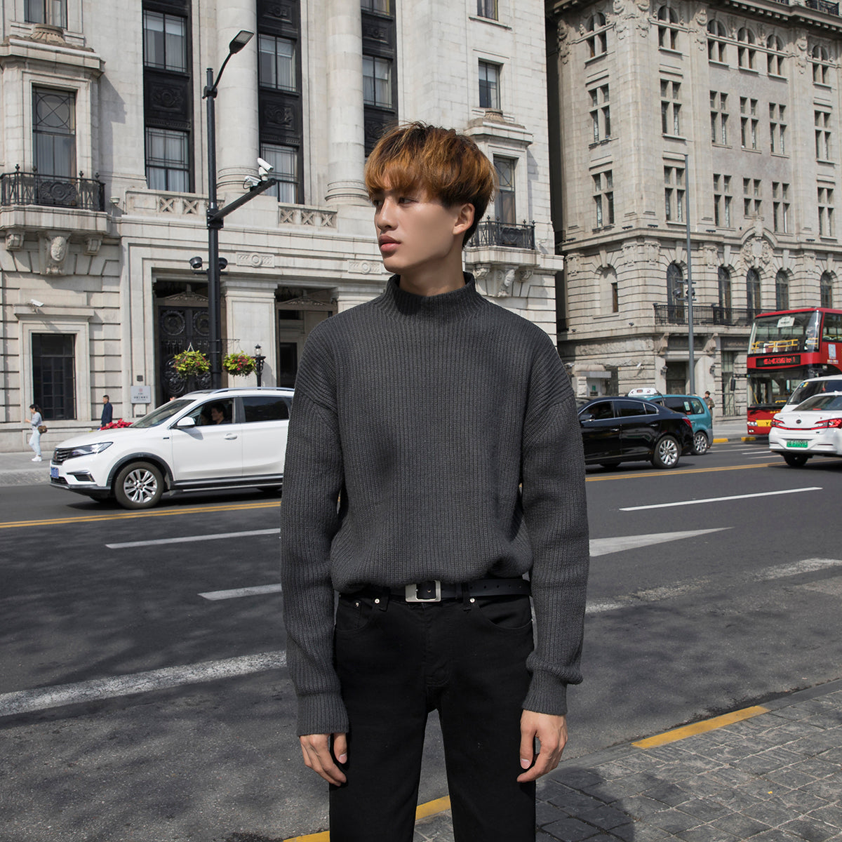 Men's Mid-Neck Knit Pullover