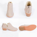 Mandotos women's autumn ankle boots with retro high heels, stylish leather shoes for fall fashion.