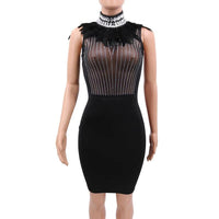 Mandotos bandage beads evening dress with intricate beadwork and a fitted silhouette, stylish formal wear for special occasions.