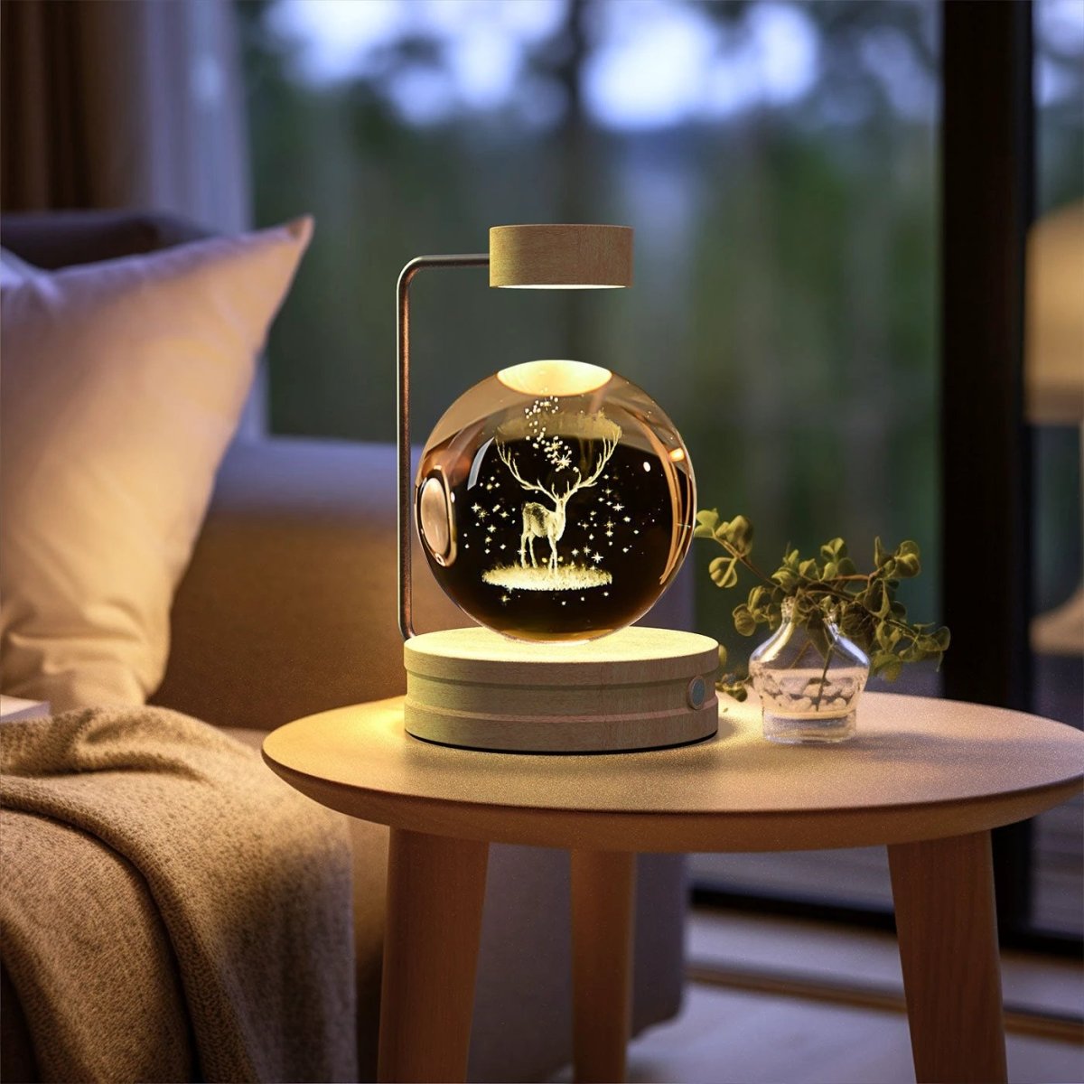 Mandotos crystal ball cosmic dinosaur indoor night light with USB power, warm glow, bedside lamp, perfect birthday gift, night lamp.