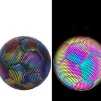 Mandotos luminous football with machine-stitched design, reflective surface, ideal for nighttime play.