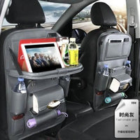Mandotos PU leather car organizer seat back tray, waterproof and durable, ideal for keeping car essentials tidy and accessible.