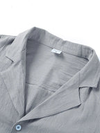 Men's casual beach shirt by MANDOTOS, short sleeve button-down style, lightweight fabric ideal for summer beachwear.