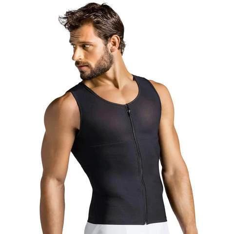 Men's sports vest rubber corset by MANDOTOS, featuring a sleek black design and supportive fit for active wear.