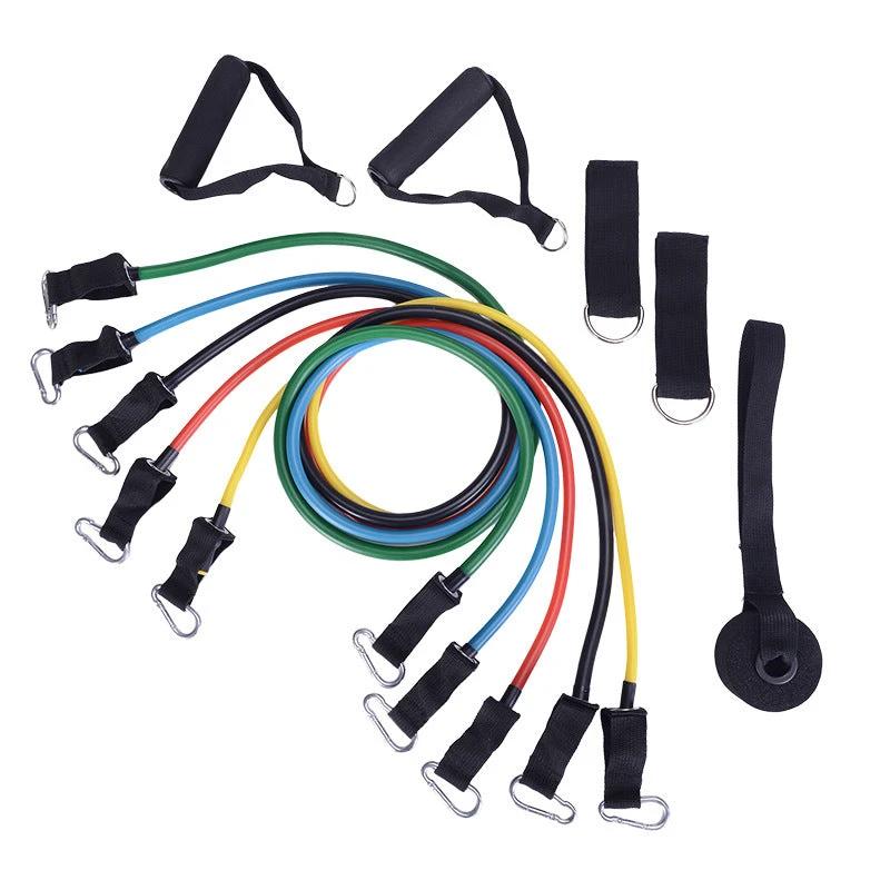 Mandotos portable fitness rally equipment set with adjustable resistance bands and handles for versatile workout sessions.