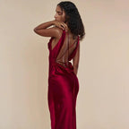 Mandotos women's banquet style evening lace-up long dress, elegant and flowing for formal occasions, in a sophisticated design.