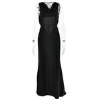 Elegant women's banquet style evening long dress with lace-up front by MANDOTOS, perfect for formal occasions.