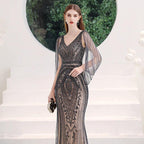 Elegant women's light luxury dress by MANDOTOS featuring a sophisticated design ideal for fashionable occasions.