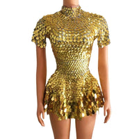 Women's fashionable sequins skirt by MANDOTOS with dazzling design, zipper closure, perfect for daily wear or parties.
