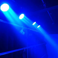 Mandotos 19x15W RGBW LED moving head light with DMX512 stage lighting, featuring adjustable color and beam effects.