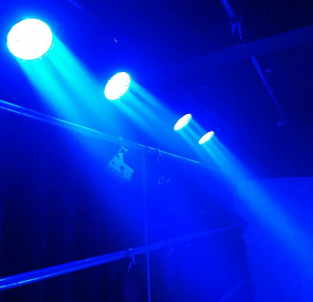 Mandotos 19x15W RGBW LED moving head light with DMX512 stage lighting, featuring adjustable color and beam effects.