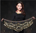 Mandotos new multi-color glass silk velvet belly dance belt with crystal embellishments, waist chain, and hip scarf for dance performances.