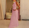 Mandotos 2-piece chic halter dress suit set featuring a stylish halter top and matching skirt for a fashionable look.