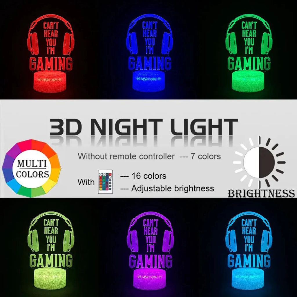 Mandotos 3D LED RGB gamer light with vibrant color display and dynamic lighting effects for gaming setups.