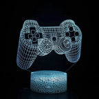Mandotos 3D LED RGB gamer light displaying vibrant multicolor lighting and geometric design for gaming setup decoration