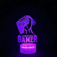 Mandotos 3D LED RGB gamer light with colorful, vibrant lighting effect, designed for gaming setups and room decor.