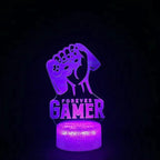 Mandotos 3D LED RGB gamer light with colorful, vibrant lighting effect, designed for gaming setups and room decor.