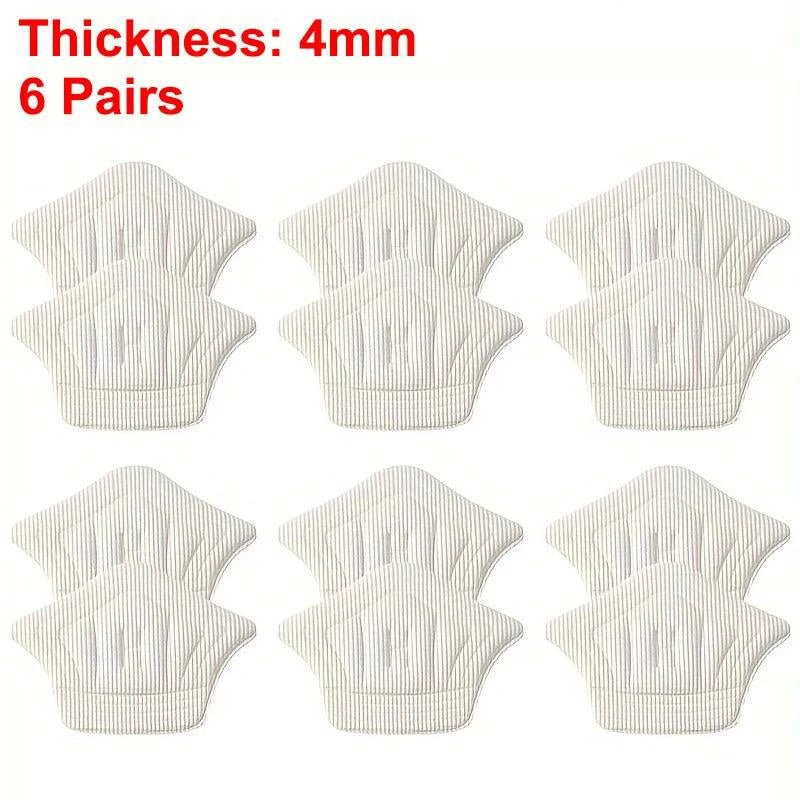 Mandotos 3 or 6 pairs of sport shoe heel pads with adjustable size, antiwear foot cushion inserts, back sticker for comfort and support.
