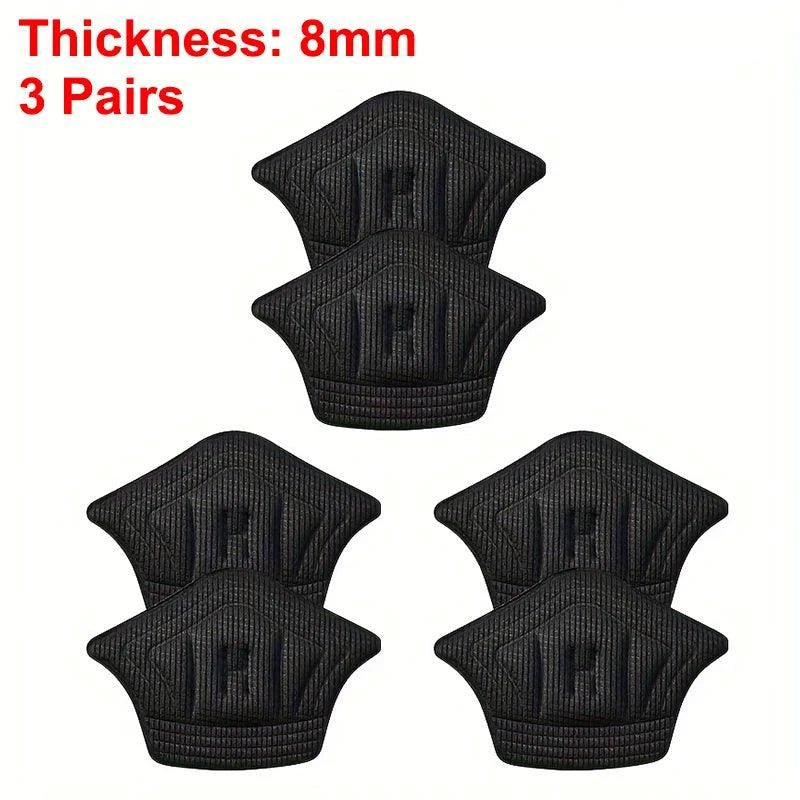 Mandotos 3 or 6 pairs of sport shoe heel pads with adjustable size, antiwear cushion inserts for comfort and heel support.