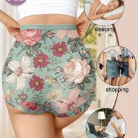 Mandotos 3-pack high waisted women's panties with printed patterns, tummy tightening, and hip lifting for comfortable fit.