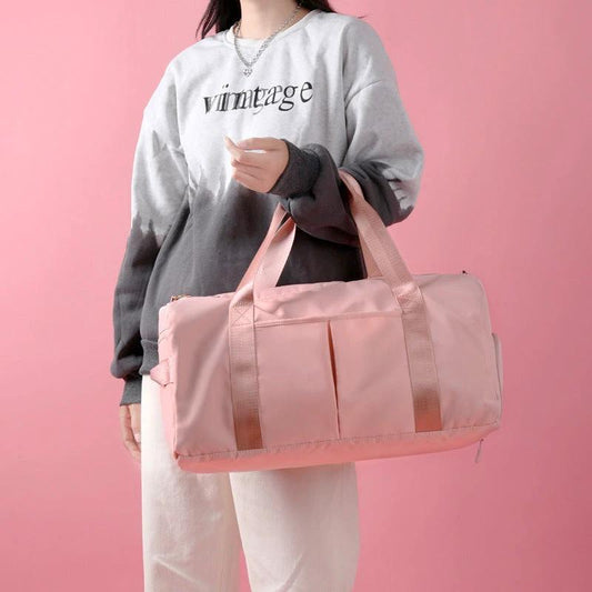 Mandotos waterproof fitness sports travel duffel bag with shoulder strap, ideal for gym, swim, and weekend travel for men and women.