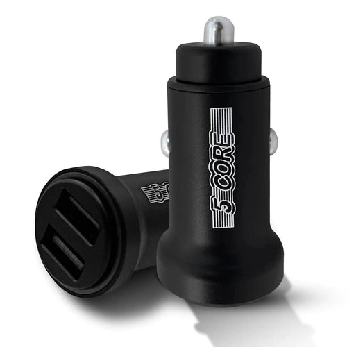 MANDOTOS 5Core SpeedCharge Car USB-C Adapter plugged into a vehicle's cigarette lighter port, ready for fast charging devices.