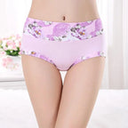 Set of five MANDOTOS women's cotton print panties, plus size briefs with cute patterns, comfortable lingerie for women.