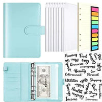 A6 Deluxe Leather Finance Organizer by MANDOTOS showing multiple card slots, cash compartments, and sleek black leather finish.