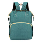 MANDOTOS all-in-one stroller diaper backpack with multiple compartments and adjustable straps, ideal for parents on the go.