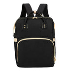 Mandotos all-in-one stroller diaper backpack with multiple compartments, adjustable straps, and convenient design for parents.