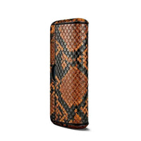 Mandotos animal snake leather case with textured snake skin pattern, designed for stylish storage and protection of small essentials.