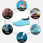 Mandotos AquaFlex unisex water shoes with quick-dry fabric, featuring grip soles for beach, yoga, and swimming activities.