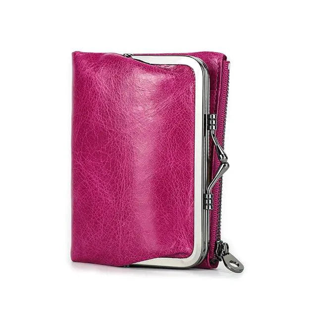 Mandotos authentic leather ladies' wallet with multiple card slots and a sleek, stylish design for everyday use.