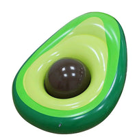 Mandotos avocado-shaped inflatable pool filled with water, perfect for summer outdoor fun and cooling off.