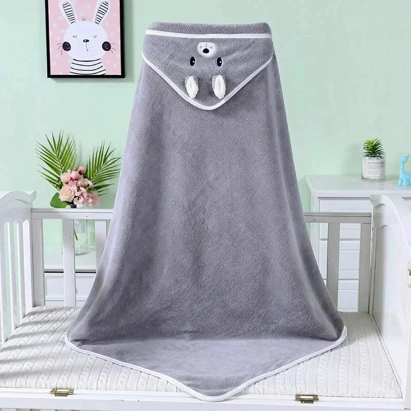 Mandotos baby hooded bath towel with cartoon animal design, soft towel blanket, toddler bathrobe, warm swaddle wrap for boys and girls.